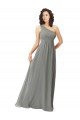 Affordable Embroidered One Shoulder Chiffon Bridesmaid Dress