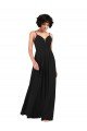 Affordable Simple V-Neckline Chiffon Formal Bridesmaid Dress with Pleated Skirt