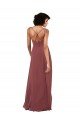 Affordable Simple V-Neckline Chiffon Formal Bridesmaid Dress with Pleated Skirt
