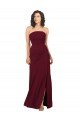 Affordable Simple Strapless Chiffon Bridesmaid Dress with Rounded Neckline
