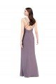 Affordable Simple Floor-Length Chiffon Formal Bridesmaid Dress with Criss-Cross Back