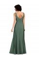 Affordable V-Neckline Wrapped Chiffon Bridesmaid Dress with Skirt Slit