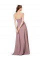 Affordable Strapless Chiffon Bridesmaid Dress with Notched Neckline