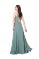 Affordable Floor Length Long Chiffon Bridesmaid Dress with Double Bow Feature