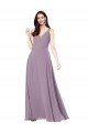 Affordable Long Chiffon Formal Bridesmaid Dress with Open Back