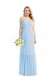 Affordable Tie Shoulder Bustier Bodice Ruffle Hem Maxi Bridesmaid Dress