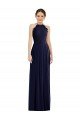 Affordable Tie Neck Lace Halter Pleated Skirt Maxi Bridesmaid Dress