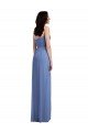 Affordable Slim Spaghetti Straps Chiffon Bridesmaid Dress with Front Slit