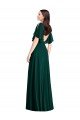 Affordable Backless Floor Length Split Sleeves Maxi Bridesmaid Dress