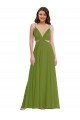 Affordable Ruffled Chiffon Cutout Maxi Bridesmaid Dress