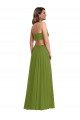Affordable Ruffled Chiffon Cutout Maxi Bridesmaid Dress