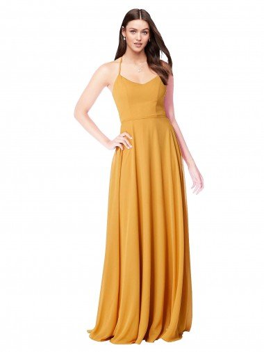 Affordable Chiffon A-Line Bridesmaid Dress with Halter Back