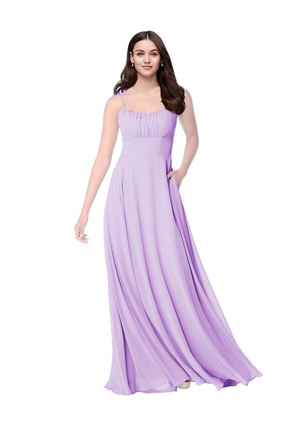 Affordable Chiffon A-Line Chiffon Bridesmaids Dress with Ruched Bodice