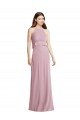 Affordable Bias Ruffle Empire Waist Halter Maxi Bridesmaid Dress