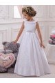 Affordable Ivory Ball Gown Bateau Floor Length Flower Girl Dress