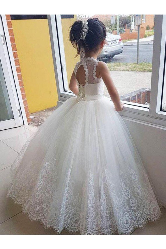 Affordable Ivory Ball Gown Floor Length Flower Girl Dress