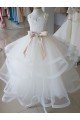 Affordable Ivory Ball Gown High Neck Floor Length Flower Girl Dress