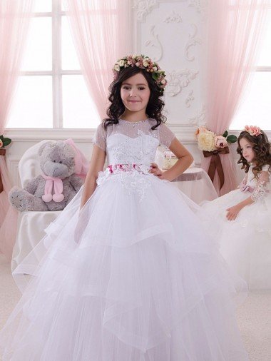 Affordable Ivory Ball Gown Sweetheart Floor Length Flower Girl Dress