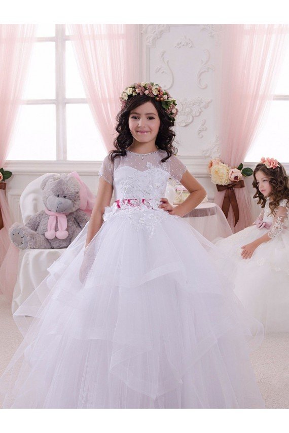 Affordable Ivory Ball Gown Sweetheart Floor Length Flower Girl Dress