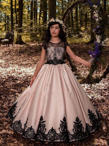 Affordable Ivory Ball Gown Sweetheart Neck Sleeveless Flower Girl Dress