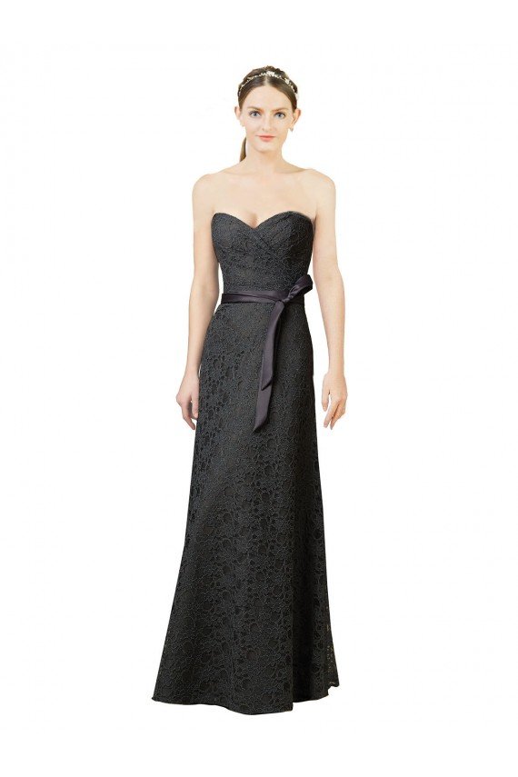 Affordable Strapless Lace Bridesmaid Dress with Sweetheart Neckline
