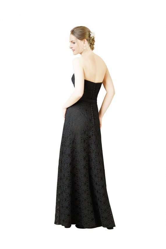 Affordable Strapless Lace Bridesmaid Dress with Sweetheart Neckline
