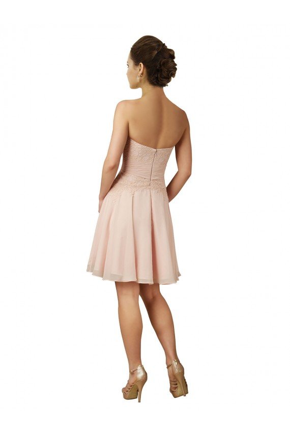 Affordable Lace and Chiffon Bridesmaid Dress / Cocktail Dress with Unique Neckline