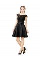 Affordable Lace and Satin Cocktail Bridesmaid Dress with V-Back