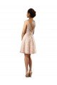 Affordable Short Knee Length Lace Bridesmaid Dress with Matching Chiffon Tie Sash