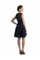 Affordable Short V-Neck Lace Cocktail Bridesmaid Dress with Illusion Back