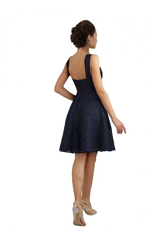 Affordable Lace Bridesmaid Dress / Cocktail Dress with Sweetheart Neckline and Button Back Detail