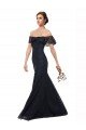 Affordable Off the Shoulder Long Lace Bridesmaid Dress / Prom Dress with Flutter Sleeves