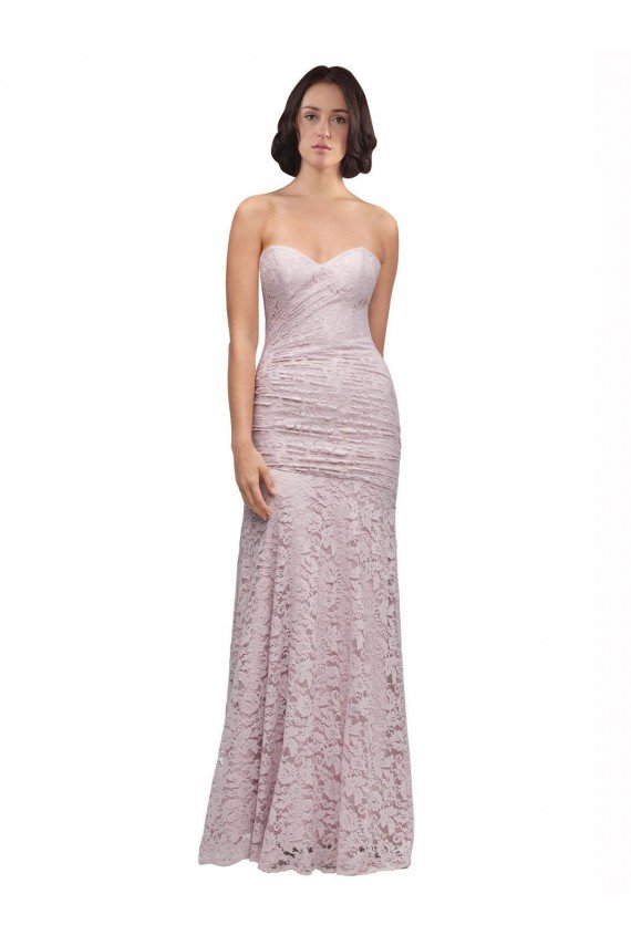 Affordable Floor Length Long Mermaid Lace Bridesmaid Dress / Prom Dress with Low Back