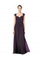 Affordable Long Chiffon Sweetheart Bridesmaid with Lace Straps and Keyhole Back