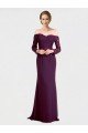 Affordable Full Length Long Bridesmaid Dress with Lace Off The Shoulder Bodice