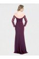 Affordable Full Length Long Bridesmaid Dress with Lace Off The Shoulder Bodice