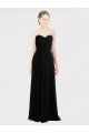 Affordable Long Strapless Lace Bodice Bridesmaid Dress with Sweetheart Neckline and Criss-Cross Pleats
