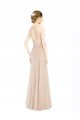 Affordable High Halter Neck Illusion Lace Bridesmaid Dress / Prom Dress with Chiffon Skirt and Keyhole Back