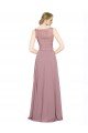 Affordable Long A-Line Chiffon Bridesmaid Dress / Prom Dress with Sleeveless Lace Crop Top