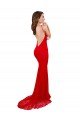 Affordable High Neck Long Formal Lace Bridesmaid Dress / Prom Dress with Open Back Straps