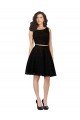 Affordable Two Piece Short Lace Cocktail Bridesmaid Dress with Jewel Neckline