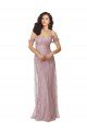Affordable Sweetheart Chantilly Lace Bridesmaid Dress with Off the Shoulder Sleeves