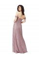Affordable Sweetheart Chantilly Lace Bridesmaid Dress with Off the Shoulder Sleeves
