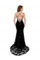 Affordable Formal High Neckline Lace Open Back Bridesmaid Dress / Prom Dress with High Slit