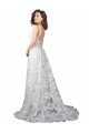 Affordable Plunging V-Neckline Wedding Dress with Slit