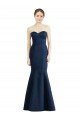 Affordable Long Mermaid Full Length Strapless Satin Bridesmaid Dress