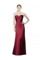 Affordable Strapless Satin Bridesmaid Dress with Asymmetrical Draped Bodice