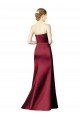 Affordable Strapless Satin Bridesmaid Dress with Asymmetrical Draped Bodice