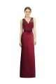 Affordable Full Length Sleeveless Satin Bridesmaid Dress with Lace Bodice