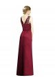Affordable Full Length Sleeveless Satin Bridesmaid Dress with Lace Bodice